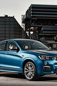 Превью обои bmw, x4, m40i, синий, вид сбоку