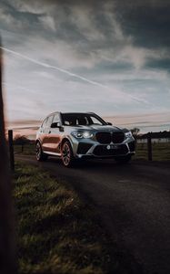 Превью обои bmw x5, bmw, автомобиль, внедорожник, серый