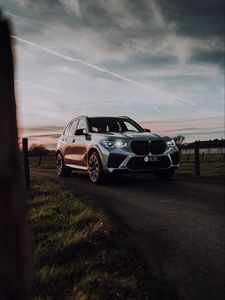 Превью обои bmw x5, bmw, автомобиль, внедорожник, серый