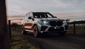 Превью обои bmw x5, bmw, автомобиль, внедорожник, серый