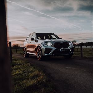 Превью обои bmw x5, bmw, автомобиль, внедорожник, серый