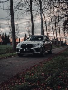 Превью обои bmw x5, bmw, автомобиль, серый, внедорожник