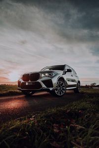 Превью обои bmw x5, bmw, автомобиль, внедорожник, серый, вид сбоку