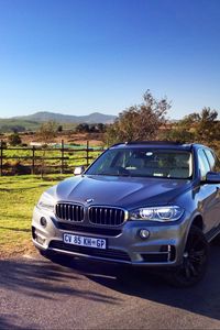 Превью обои bmw x5, bmw, автомобиль, серый, пейзаж