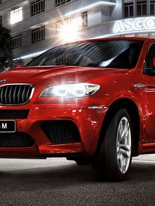 Превью обои bmw x6, bmw, красный, вид сбоку