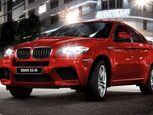 Превью обои bmw x6, bmw, красный, вид сбоку