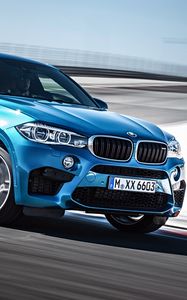 Превью обои bmw x6, bmw, синий, скорость, вид сбоку