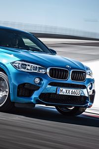 Превью обои bmw x6, bmw, синий, скорость, вид сбоку