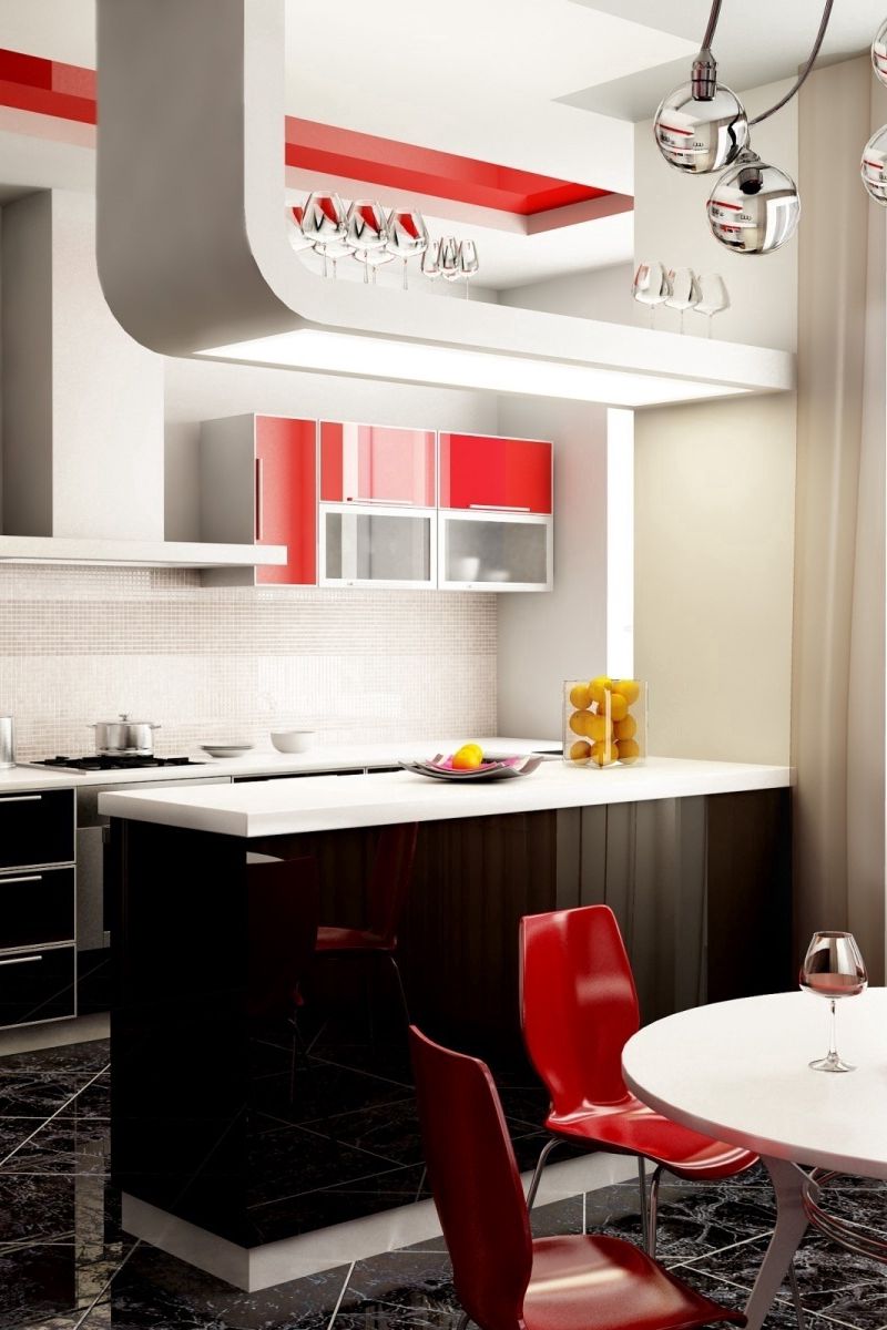 800x1200 Обои бокалы, дизайн, красное, кухня, люстра, окно, стиль, стол, стулья