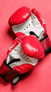 Превью обои боксерские перчатки, перчатки, бокс, красный, спорт