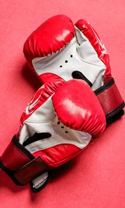 Превью обои боксерские перчатки, перчатки, бокс, красный, спорт