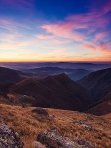 Превью обои болгария, балканы, горы, небо, закат