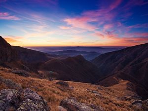 Превью обои болгария, балканы, горы, небо, закат