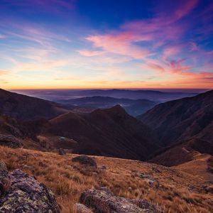 Превью обои болгария, балканы, горы, небо, закат