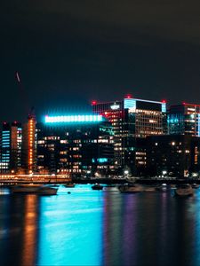 Превью обои бостон, сша, здания, огни города, ночь