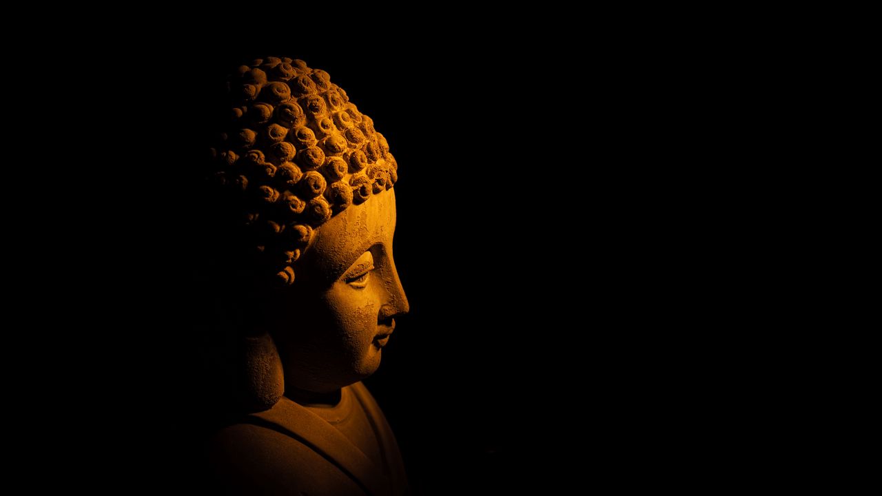 Обои будда, статуя, темный