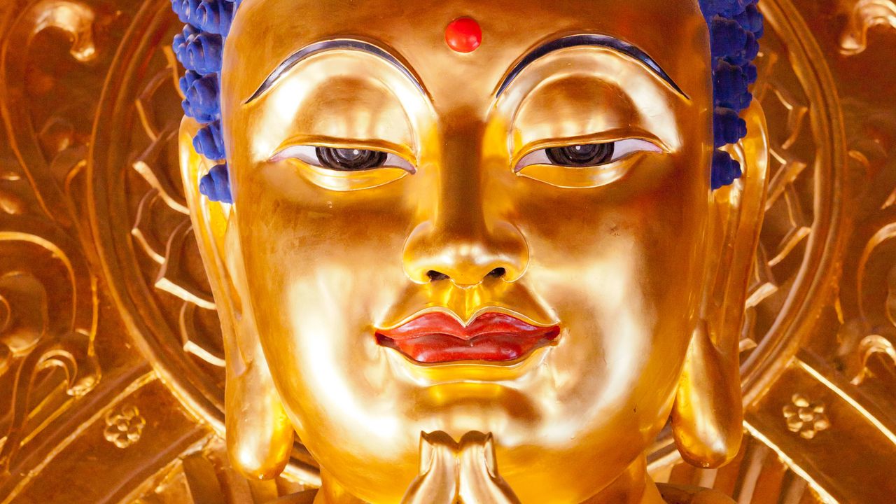 Обои будда, статуя, золото, буддизм