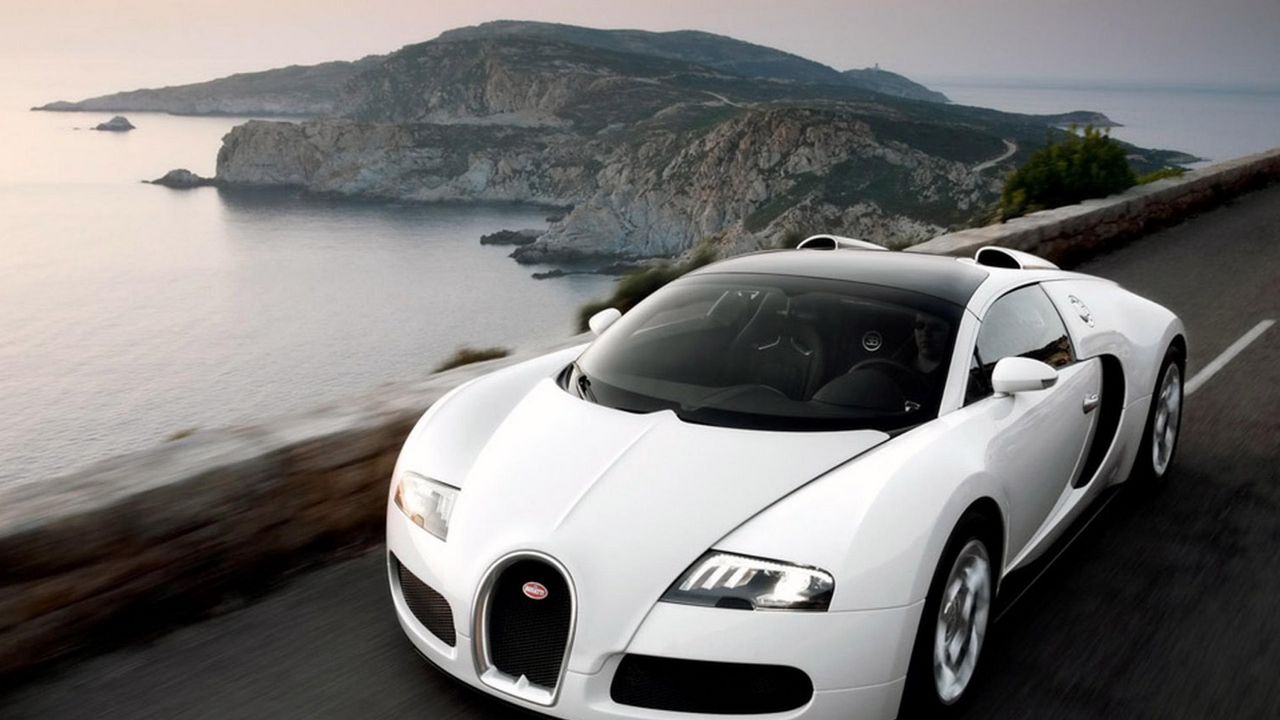 Обои bugatti, белый, авто, скорость