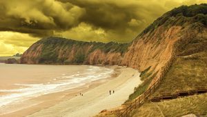 Превью обои бухта, море, берег, гора, небо