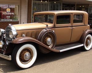 Превью обои buick, 1932, коричневый, винтаж, машина