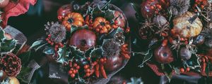 Превью обои букет, фрукты, композиция, оформление