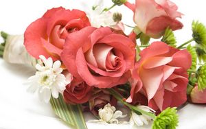 Превью обои букет, композиция, красивый, розы, цветы