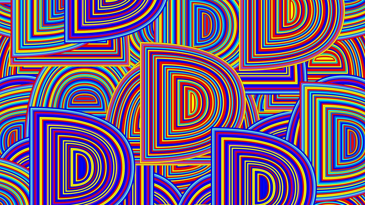 Обои буква, линии, паттерн, абстракция, разноцветный