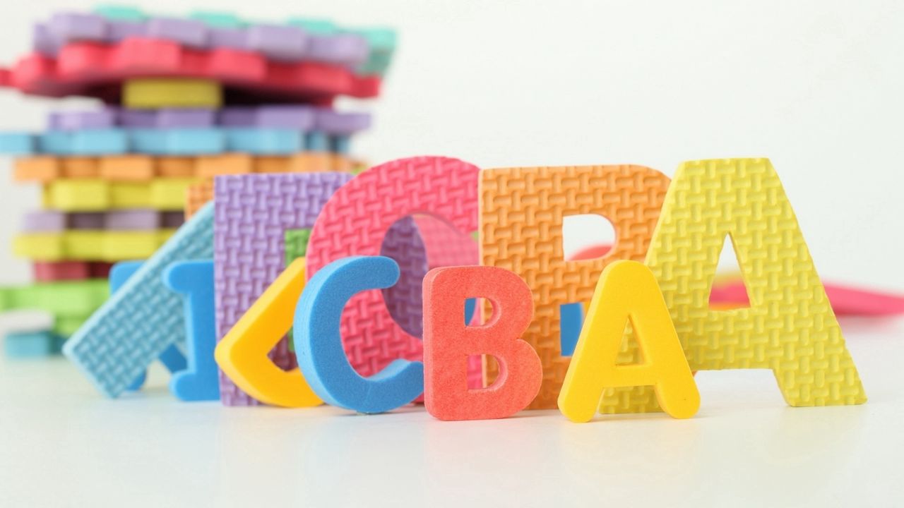 Обои буквы, игрушки, познание, детский, разноцветные