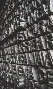 Превью обои буквы, стена, рельеф, каменный, текстура
