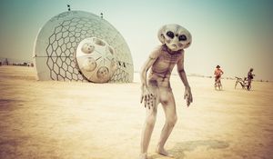 Превью обои burning man, сша, невада, блэк-рок