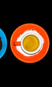 Превью обои чай, чашка, оранжевый, яркий
