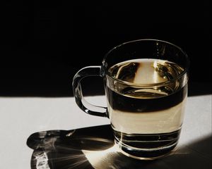 Превью обои чашка, чай, напиток, стекло, прозрачный