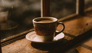 Превью обои чашка, кофе, окно, уют, тени