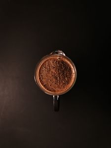 Превью обои чашка, кофе, пенка, напиток, коричневый