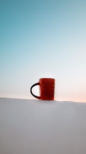 Превью обои чашка, кофе, стена, минимализм