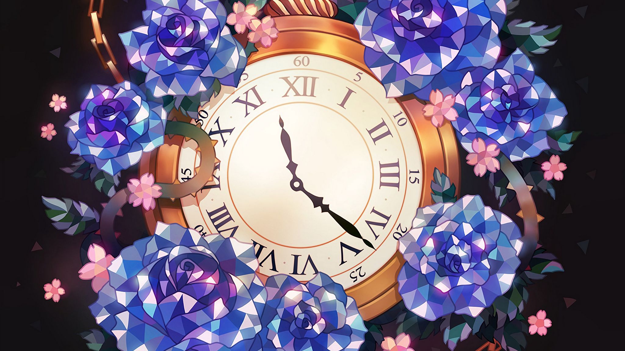 Часы и цветок