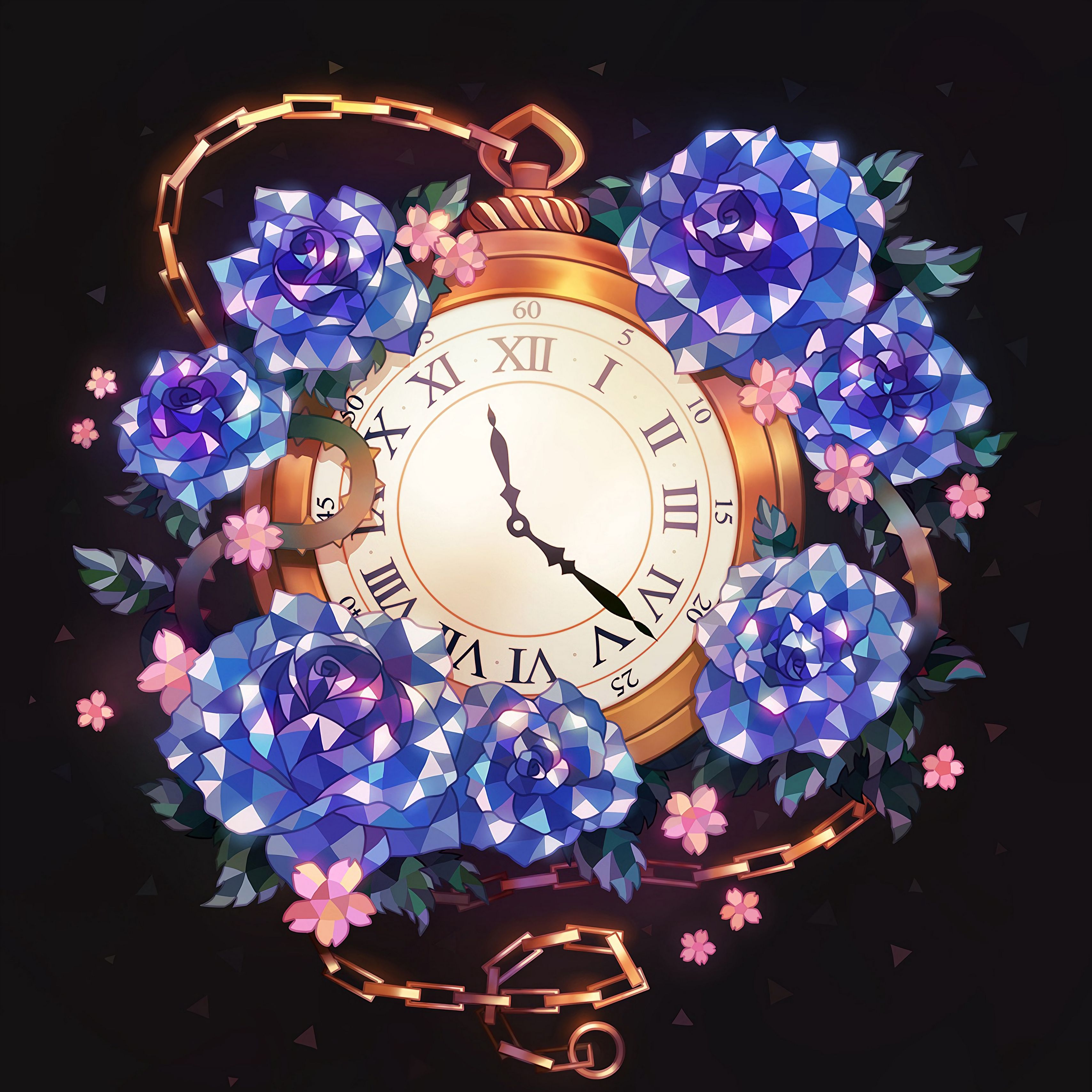 Цветок часы