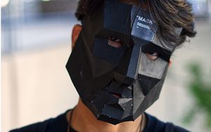 Превью обои человек, 3d маска, маска, черный