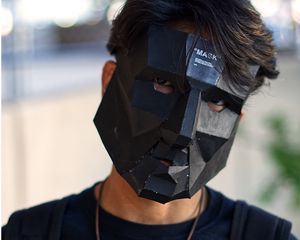 Превью обои человек, 3d маска, маска, черный