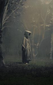 Превью обои человек, куб, туман, сюрреализм, арт