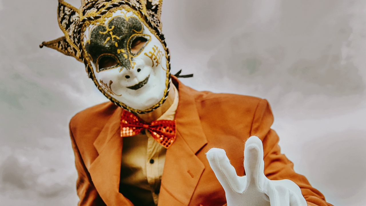 Обои человек, маска, костюм, карнавал, праздник
