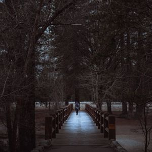 Превью обои человек, парк, прогулка, деревья