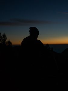 Превью обои человек, силуэт, горизонт