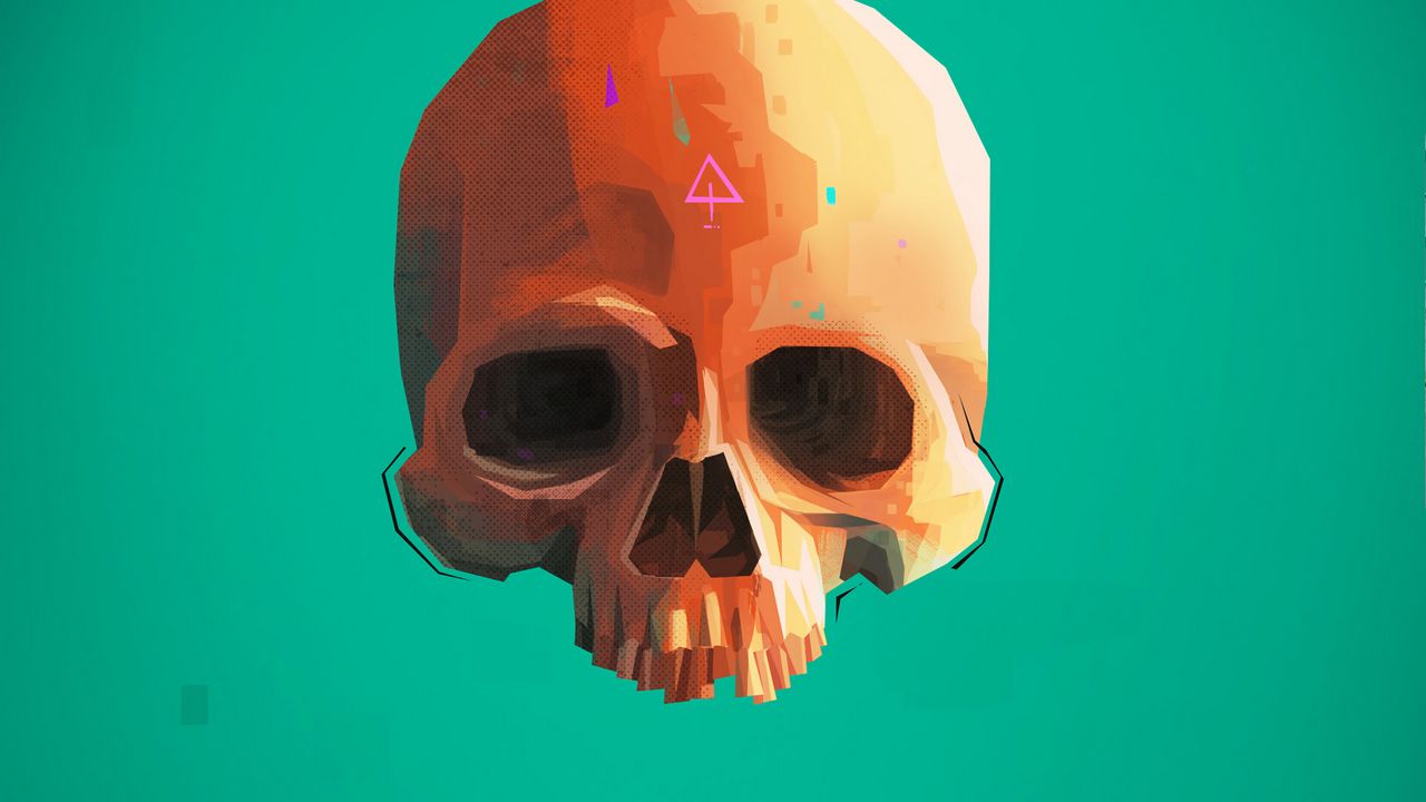 Обои череп, скелет, флешка, арт
