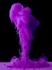 Превью обои чернила, краска, фиолетовый, макро, черный