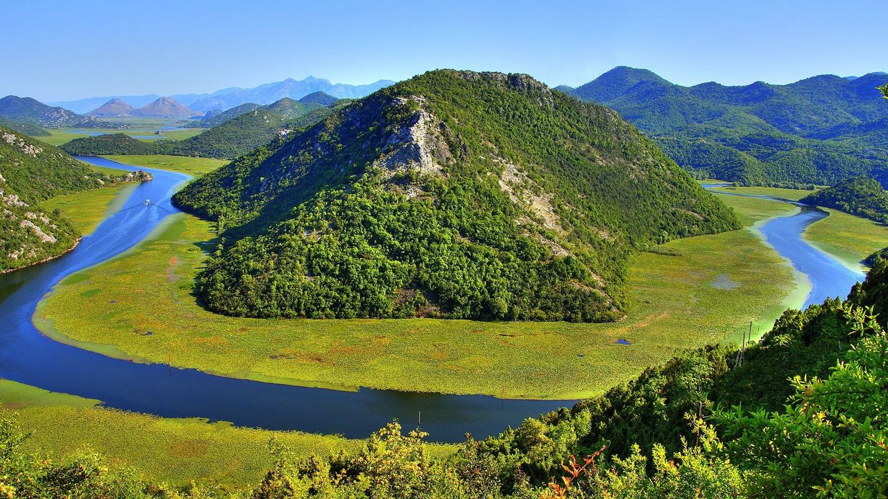 Обои черногория, скадарское, река црноевича, озеро