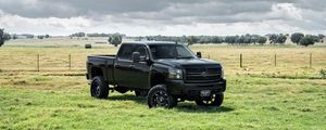 Превью обои chevrolet, avalanche, черный, вид сбоку