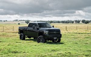 Превью обои chevrolet, avalanche, черный, вид сбоку