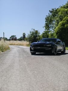 Превью обои chevrolet camaro, chevrolet, автомобиль, спорткар, черный