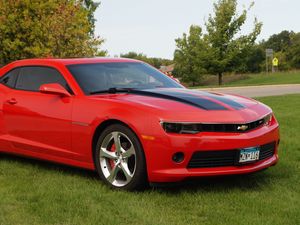 Превью обои chevrolet camaro, chevrolet, автомобиль, красный